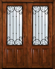 WDMA 72x96 Door (6ft by 8ft) Exterior Knotty Alder 36in x 96in Double 2/3 Lite Valencia Alder Door 1