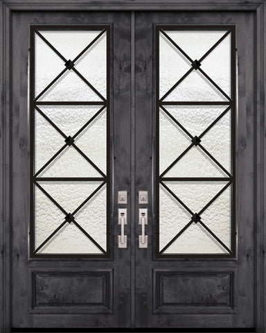 WDMA 72x96 Door (6ft by 8ft) Exterior Knotty Alder 36in x 96in Double 3/4 Lite Republic Estancia Alder Door 1