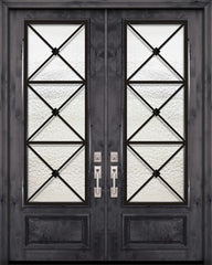 WDMA 72x96 Door (6ft by 8ft) Exterior Knotty Alder 36in x 96in Double 3/4 Lite Republic Estancia Alder Door 1