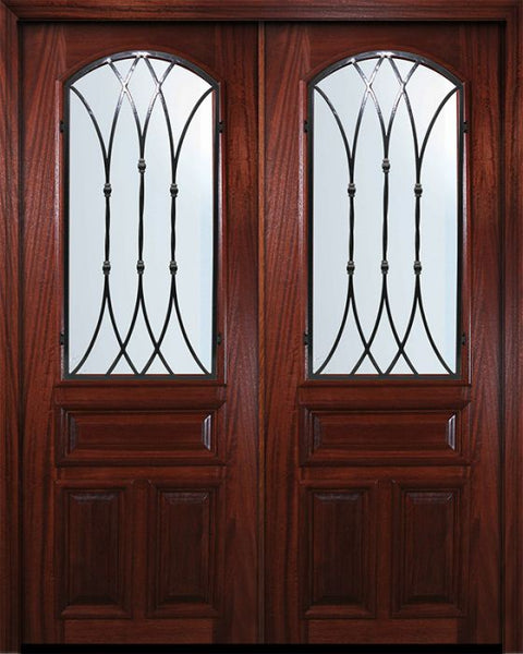 WDMA 72x96 Door (6ft by 8ft) Exterior Mahogany 36in x 96in Double Arch Lite Warwick Door 1