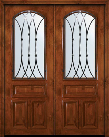 WDMA 72x96 Door (6ft by 8ft) Exterior Knotty Alder 36in x 96in Double Arch Lite Warwick Alder Door 1