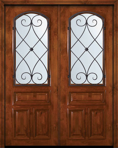 WDMA 72x96 Door (6ft by 8ft) Exterior Knotty Alder 36in x 96in Double Arch Lite Charleston Alder Door 1