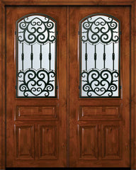 WDMA 72x96 Door (6ft by 8ft) Exterior Knotty Alder 36in x 96in Double Arch Lite Barcelona Alder Door 1