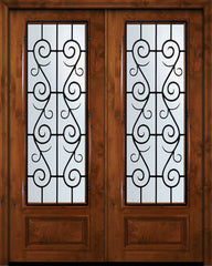 WDMA 72x96 Door (6ft by 8ft) Exterior Knotty Alder 36in x 96in Double 3/4 Lite St. Charles Alder Door 1