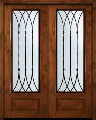 WDMA 72x96 Door (6ft by 8ft) Exterior Knotty Alder 36in x 96in Double 3/4 Lite Warwick Alder Door 1