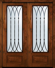 WDMA 72x96 Door (6ft by 8ft) Exterior Knotty Alder 36in x 96in Double 3/4 Lite Warwick Alder Door 1