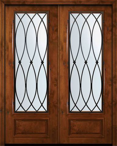 WDMA 72x96 Door (6ft by 8ft) Exterior Knotty Alder 36in x 96in Double 3/4 Lite La Salle Alder Door 1