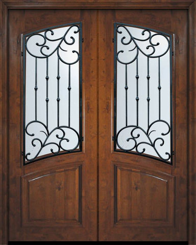 WDMA 72x96 Door (6ft by 8ft) Exterior Knotty Alder 36in x 96in Double Square Top Arch Lite Catalina Alder Door 1