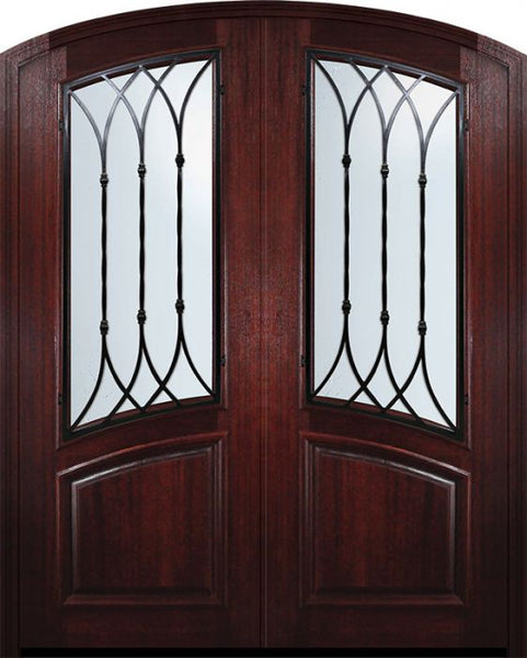WDMA 72x96 Door (6ft by 8ft) Exterior Mahogany 36in x 96in Double Arch Top Warwick Door 1