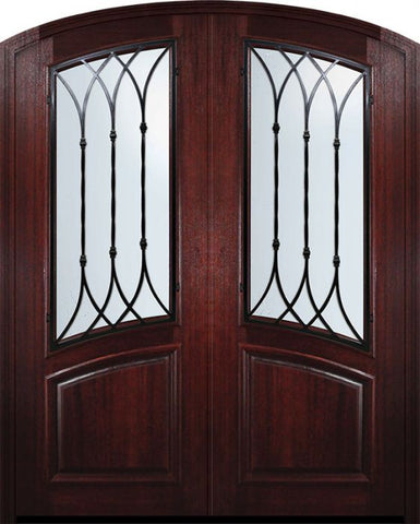WDMA 72x96 Door (6ft by 8ft) Exterior Mahogany 36in x 96in Double Arch Top Warwick Door 1