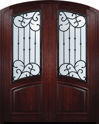 WDMA 72x96 Door (6ft by 8ft) Exterior Mahogany 36in x 96in Double Arch Top Catalina Door 1