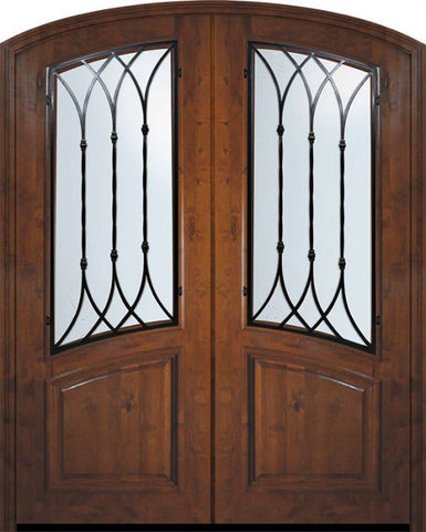 WDMA 72x96 Door (6ft by 8ft) Exterior Knotty Alder 36in x 96in Double Arch Top Warwick Alder Door 1