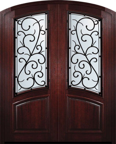 WDMA 72x96 Door (6ft by 8ft) Exterior Mahogany 36in x 96in Double Arch Top Bellagio Door 1