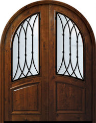 WDMA 72x96 Door (6ft by 8ft) Exterior Knotty Alder 36in x 96in Double Round Top Warwick Alder Door 1