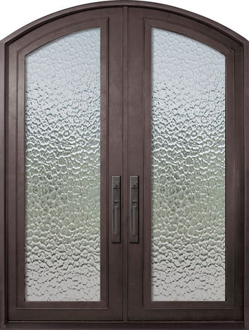 WDMA 72x96 Door (6ft by 8ft) French 96in Full Lite Arch Top Double Privacy Glass Entry Door 1