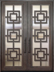 WDMA 72x96 Door (6ft by 8ft) Exterior 96in Moderne Full Lite Double Contemporary Entry Door 1