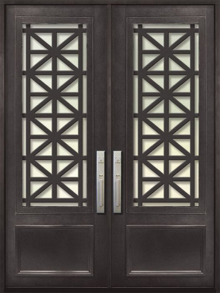 WDMA 72x96 Door (6ft by 8ft) Exterior 96in Contempo 3/4 Lite Double Contemporary Entry Door 1