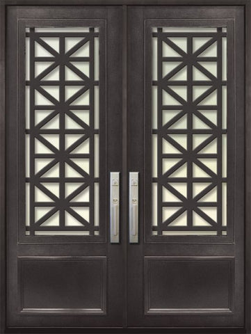 WDMA 72x96 Door (6ft by 8ft) Exterior 96in Contempo 3/4 Lite Double Contemporary Entry Door 1