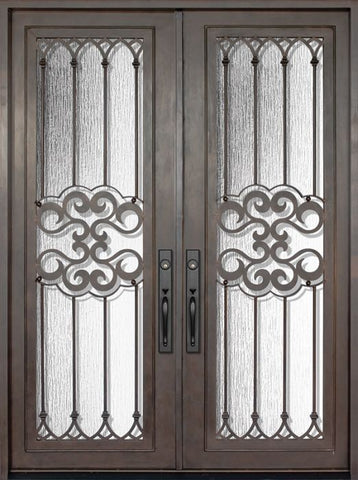 WDMA 72x96 Door (6ft by 8ft) Exterior 96in Tivoli Full Lite Double Wrought Iron Entry Door 1