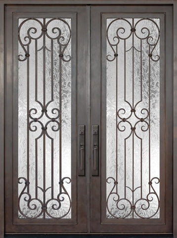 WDMA 72x96 Door (6ft by 8ft) Exterior 96in Milano Full Lite Double Wrought Iron Entry Door 1