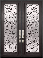 WDMA 72x96 Door (6ft by 8ft) Exterior 96in Bellagio Full Lite Double Wrought Iron Entry Door 1