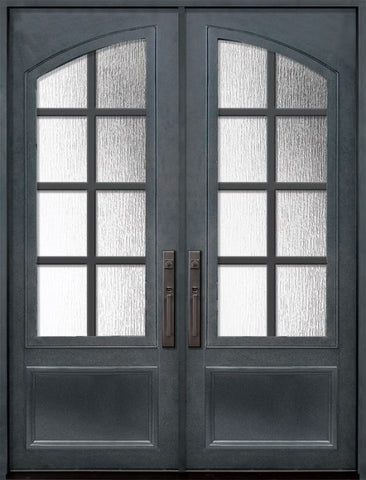 WDMA 72x96 Door (6ft by 8ft) Exterior 96in Minimal 3/4 Arch Lite Double Contemporary Entry Door 1