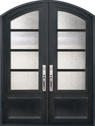 WDMA 72x96 Door (6ft by 8ft) Exterior 96in Urban-4 3/4 Lite Arch Top Double Contemporary Entry Door 1
