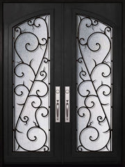 WDMA 72x96 Door (6ft by 8ft) Exterior 96in Bellagio Full Arch Lite Double Wrought Iron Entry Door 1