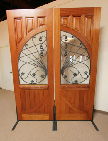 WDMA 72x96 Door (6ft by 8ft) Exterior Mahogany Solid Double Doors Old World Forged Iron 3