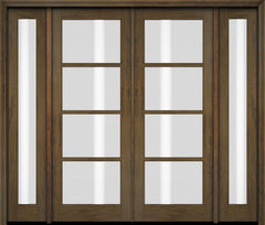 WDMA 76x80 Door (6ft4in by 6ft8in) Exterior Swing Mahogany 4 Lite TDL Double Entry Door Full Sidelights 3