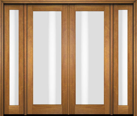 WDMA 76x80 Door (6ft4in by 6ft8in) Exterior Swing Mahogany Full Lite Double Entry Door Sidelights 1