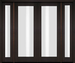 WDMA 76x80 Door (6ft4in by 6ft8in) Exterior Swing Mahogany Full Lite Double Entry Door Sidelights 2
