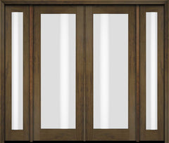 WDMA 76x80 Door (6ft4in by 6ft8in) Exterior Swing Mahogany Full Lite Double Entry Door Sidelights 3