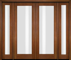 WDMA 76x80 Door (6ft4in by 6ft8in) Exterior Swing Mahogany Full Lite Double Entry Door Sidelights 5
