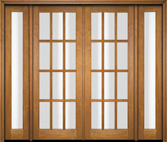 WDMA 76x80 Door (6ft4in by 6ft8in) Exterior Swing Mahogany 12 Lite TDL Double Entry Door Full Sidelights 1