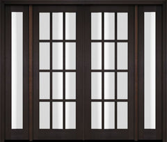 WDMA 76x80 Door (6ft4in by 6ft8in) Exterior Swing Mahogany 12 Lite TDL Double Entry Door Full Sidelights 2
