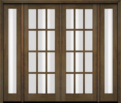 WDMA 76x80 Door (6ft4in by 6ft8in) Exterior Swing Mahogany 12 Lite TDL Double Entry Door Full Sidelights 3