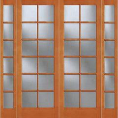 WDMA 76x96 Door (6ft4in by 8ft) French Fir 1512 12-Lite Exterior Double Door Sidelights 1