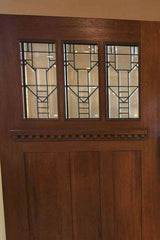 WDMA 78x80 Door (6ft6in by 6ft8in) Exterior Mahogany Mission Style Three-Lite Door and Two Sidelights 4