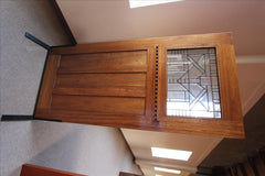 WDMA 78x80 Door (6ft6in by 6ft8in) Exterior Mahogany Mission Style Single Door and Full lite Two Sidelights 2