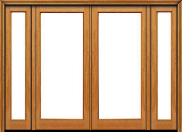 WDMA 80x80 Door (6ft8in by 6ft8in) French Mahogany 80in 1 lite Double Door/2side IG Glass 1