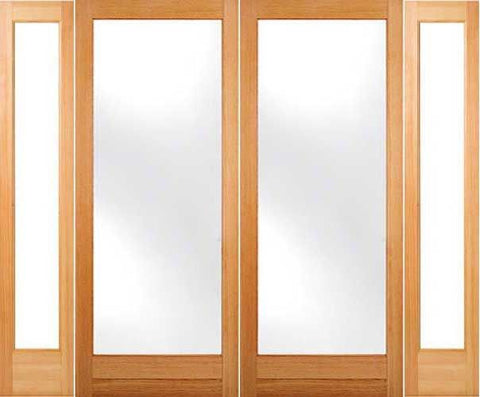 WDMA 80x80 Door (6ft8in by 6ft8in) Patio Fir 1-3/4in Exterior Double Door 2 Sidelight 80in 1