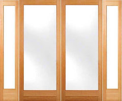 WDMA 80x80 Door (6ft8in by 6ft8in) Patio Fir 1-3/4in Exterior Double Door 2 Sidelight 80in 1