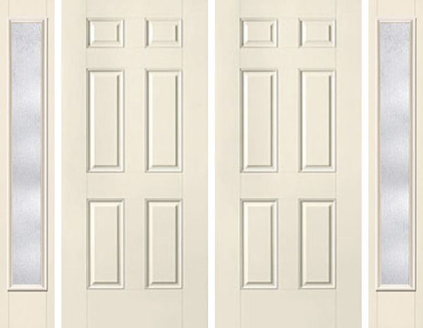 WDMA 80x80 Door (6ft8in by 6ft8in) Exterior Smooth 6 Panel Star Double Door 2 Sides Rainglass Full Lite 1