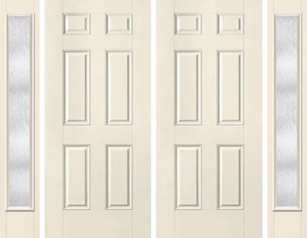 WDMA 80x80 Door (6ft8in by 6ft8in) Exterior Smooth 6 Panel Star Double Door 2 Sides Chord Full Lite 1