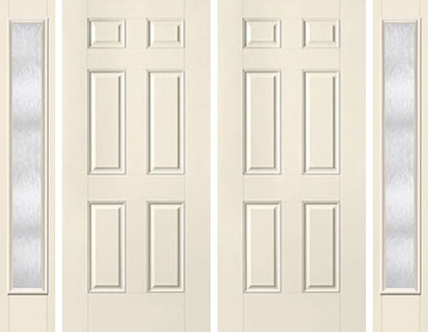 WDMA 80x80 Door (6ft8in by 6ft8in) Exterior Smooth 6 Panel Star Double Door 2 Sides Chord Full Lite 1