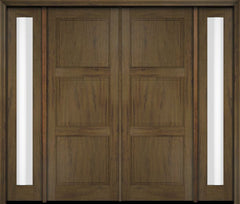 WDMA 80x84 Door (6ft8in by 7ft) Exterior Swing Mahogany 3 Raised Panel Solid Double Entry Door Sidelights 3