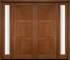 WDMA 80x84 Door (6ft8in by 7ft) Exterior Swing Mahogany 3 Raised Panel Solid Double Entry Door Sidelights 5