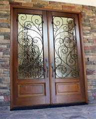 WDMA 84x80 Door (7ft by 6ft8in) Exterior Mahogany Wakefield Impact Double Door w Burlwood Iron Reverse 2