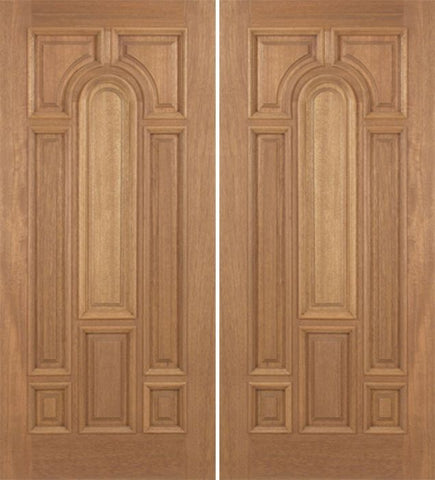 WDMA 84x80 Door (7ft by 6ft8in) Exterior Mahogany Revis Double Door Plain Panel - 6ft8in Tall 1